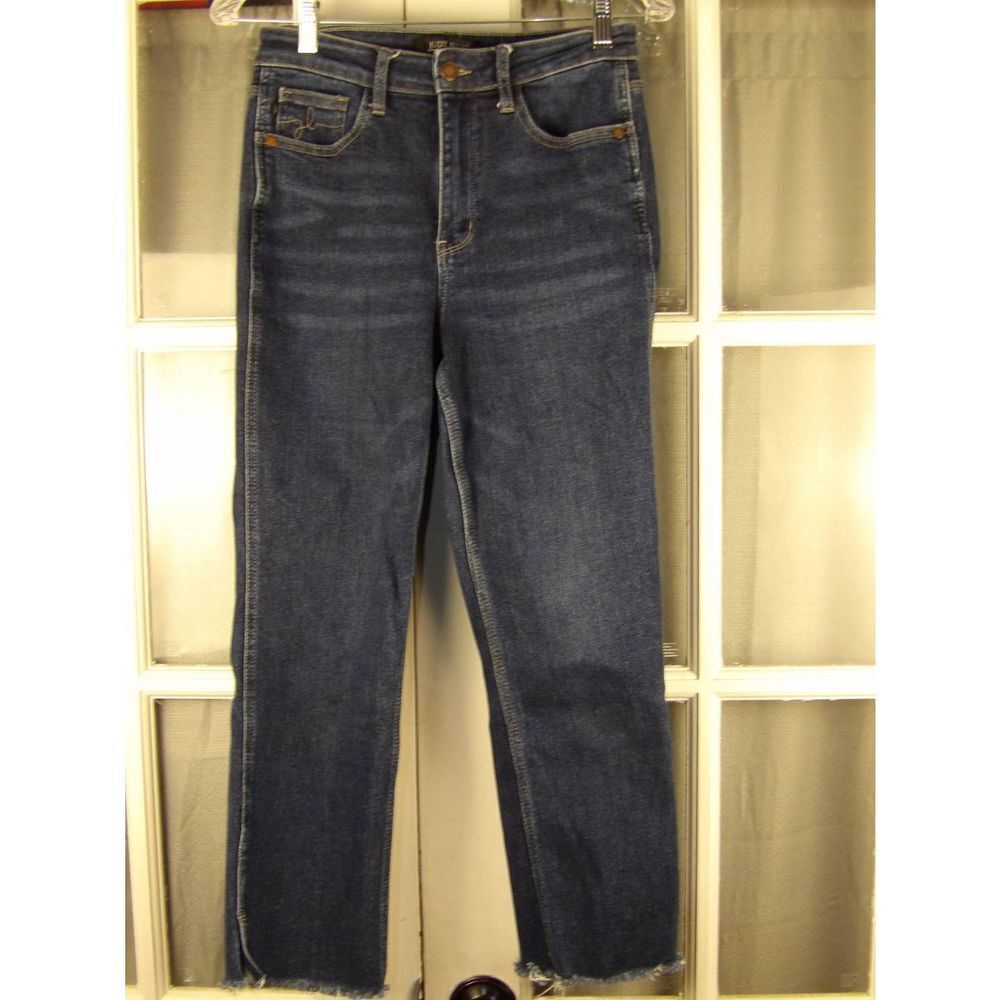 Judy Blue Womens Joan High Rise Straight Ankle Slit Crop Jeans 5/27 5 27